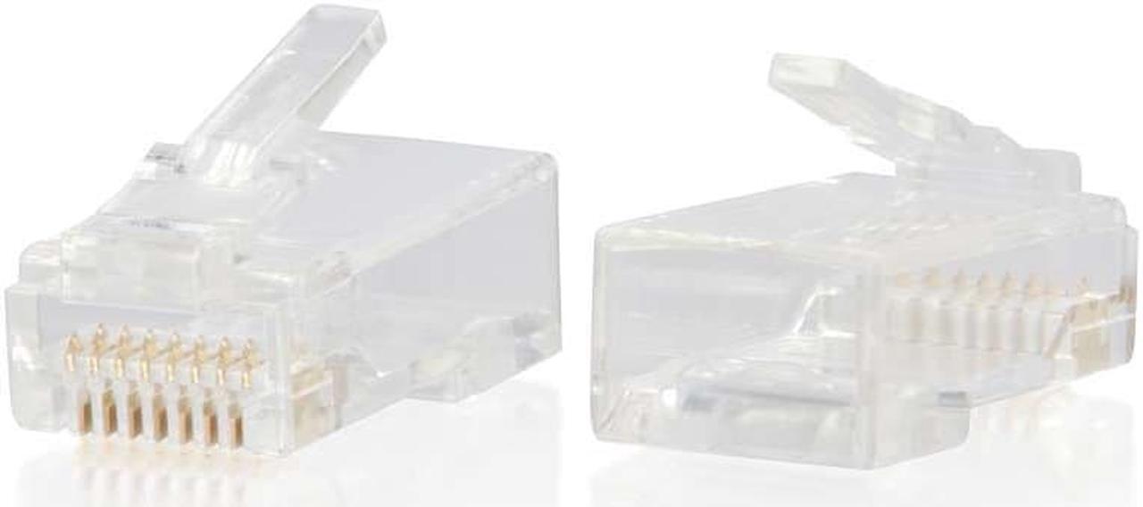 Alt view image 5 of 8 - C2G RJ45 Cat6 Modular Plug for Round Solid/Stranded Cable - 50pk - 50 Pack - 1 x RJ-45 Male - Clear
