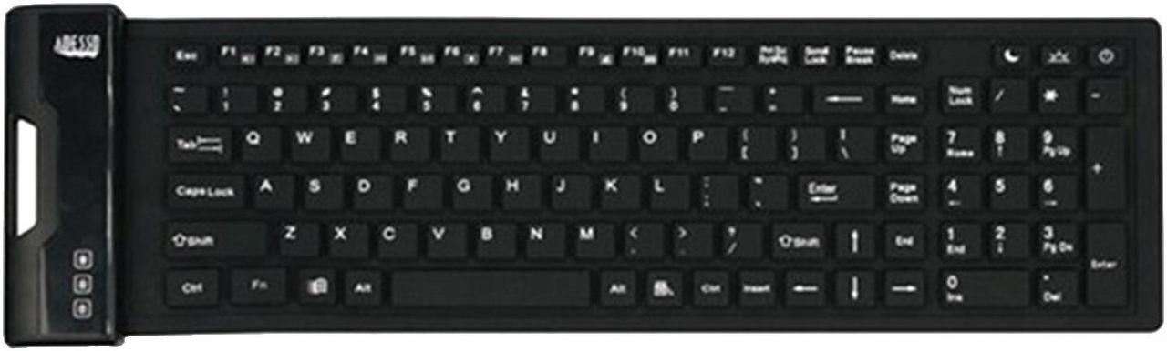 Adesso AKB-222UB SlimTouch 222 Antimicrobial Waterproof Flex Keyboard