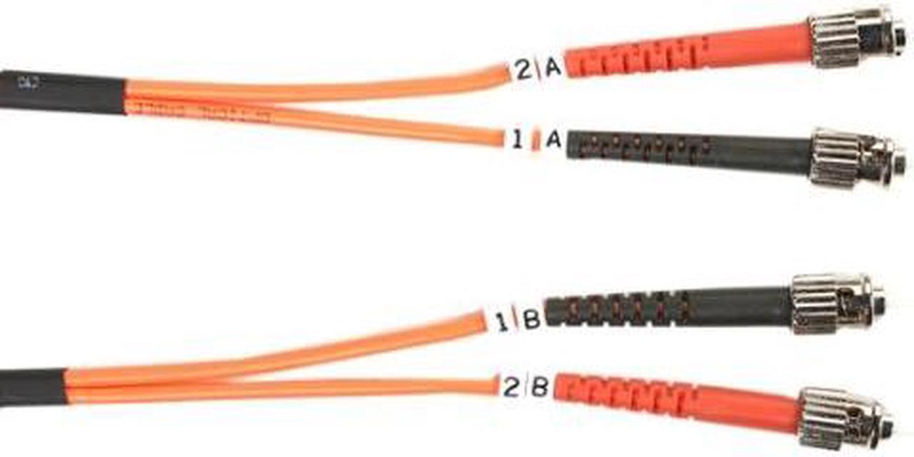 Alt view image 7 of 9 - Black Box FO625-001M-STST Connect OM1 62.5-Micron Multimode Fiber Optic Patch Cable - OFNR PVC, ST-ST, Orange, 1-m (3.2-ft.)