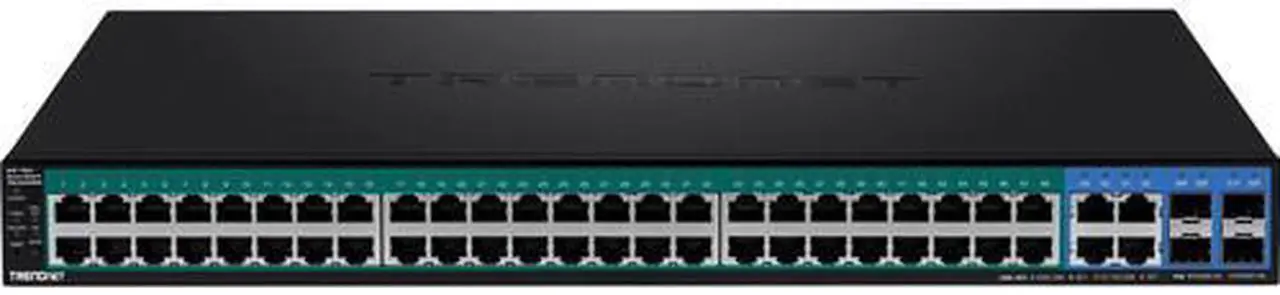 Alt view image 17 of 20 - TRENDnet 52-Port Gigabit Web Smart PoE+ Switch, 48 Gigabit PoE+ Ports, 4 Shared Gigabit Ports (RJ-45 Or SFP), 370W PoE Power Budget, 104Gbps Switching Capacity, Lifetime Protection, Black, TPE-5240WS