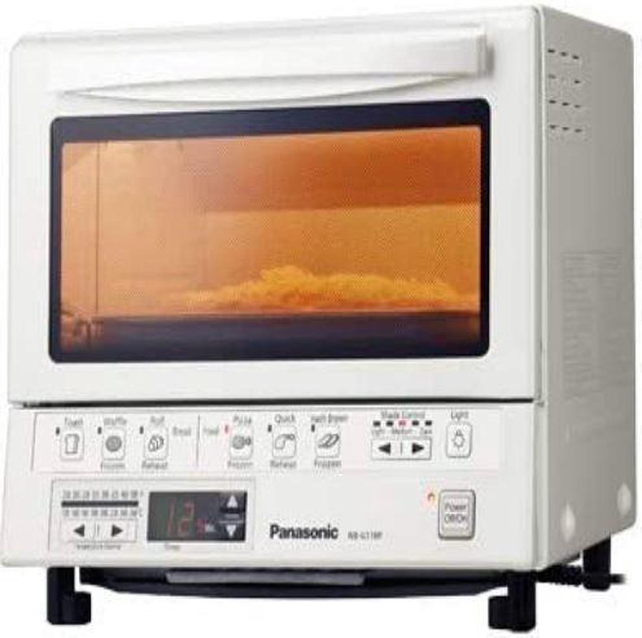 Alt view image 9 of 11 - Panasonic Toaster Oven FlashXpress with Double Infrared Heating and Removable 9-Inch Inner Baking Tray, 1300W, 4-Slice, White