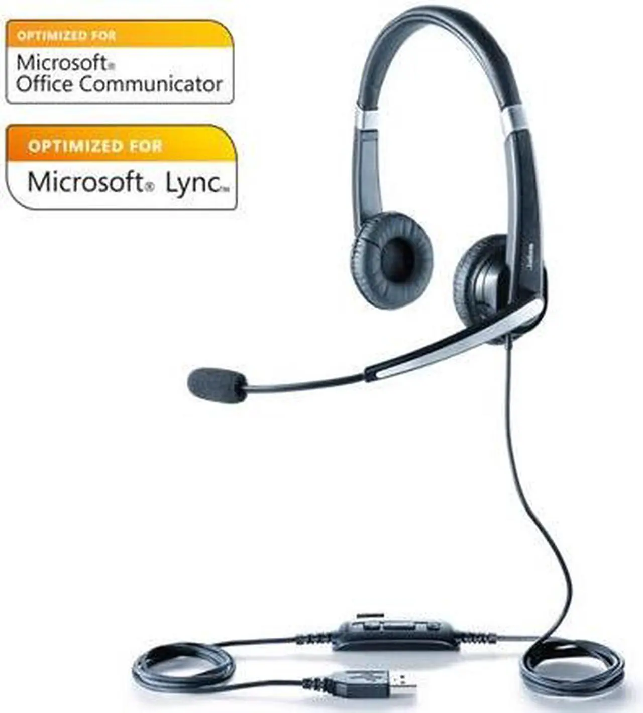 Alt view image 4 of 8 - Jabra UC VOICE 550 MS Duo Lync Optimized Corded Headset for Softphone
