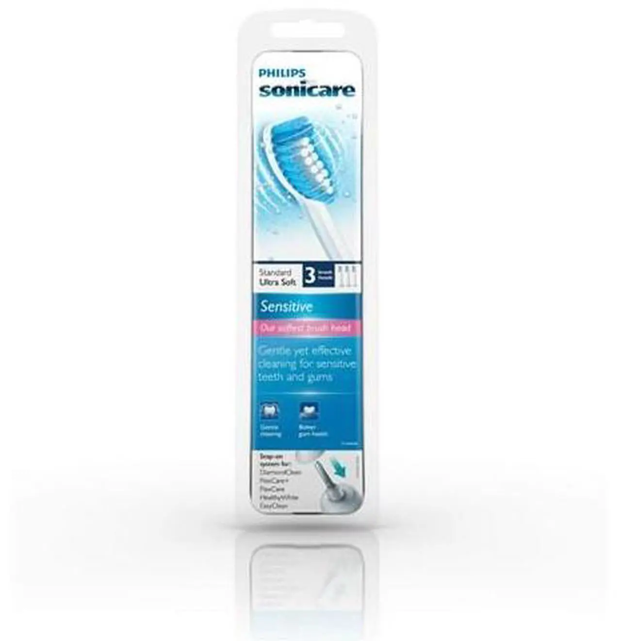 Alt view image 4 of 4 - Sonicare HX6053/64 Sensitive Standard Brush Head for RS930 / HX6911 / HX6711 Models (3 Pack)