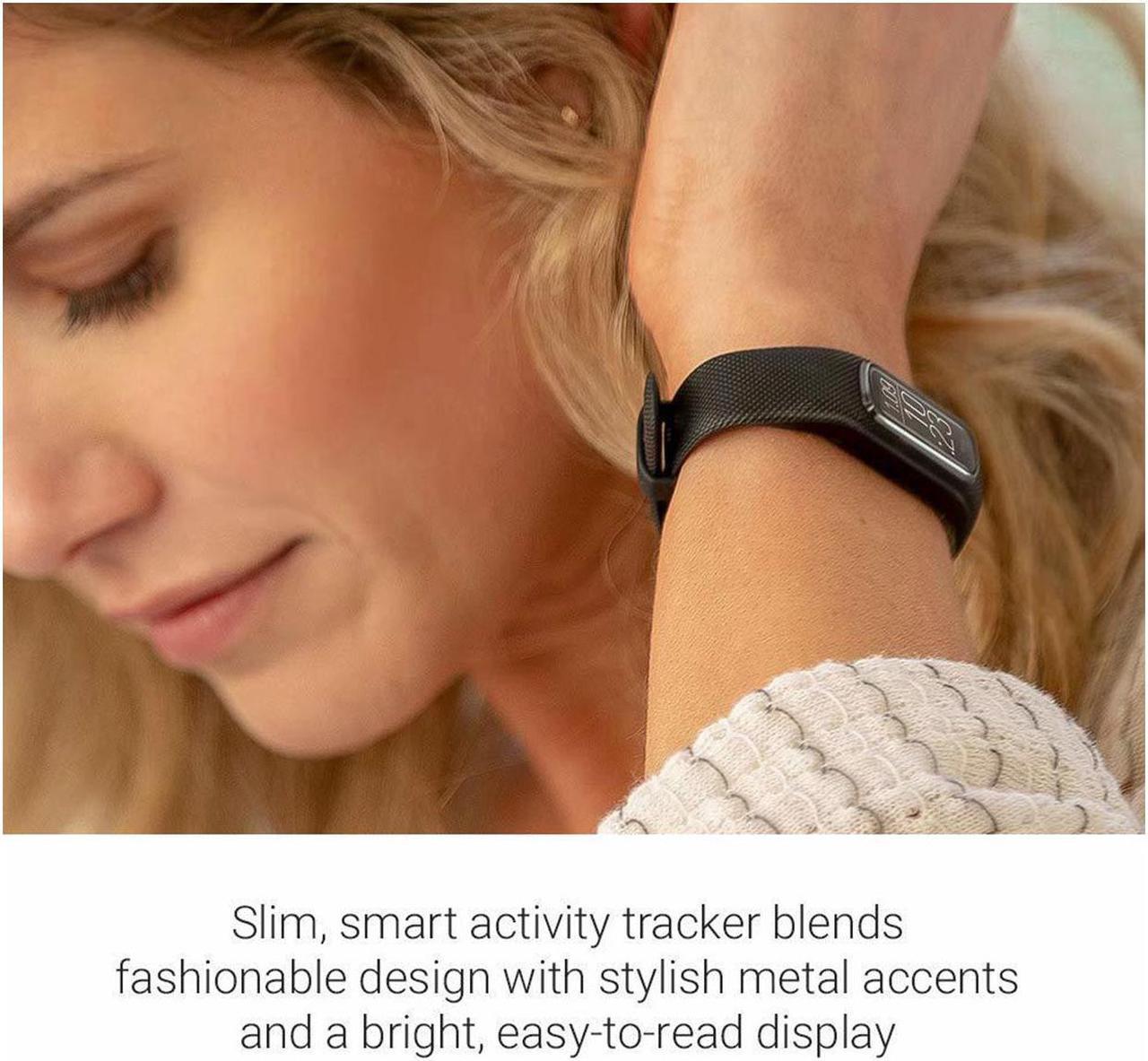 Alt view image 7 of 20 - Garmin Vivosmart 4 Gray with Rose Gold Hardware Small/Medium Size (010-01995-12)