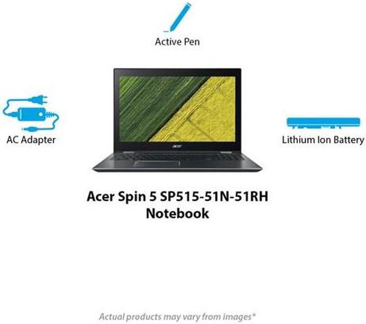 Alt view image 9 of 9 - Acer Spin 5 SP515-51N-51RH 15.6" Touchscreen LCD 2 in 1 Notebook - Intel Core i5 (8th Gen) i5-8250U Quad-core (4 Core) 1.60 GHz - 8 GB DDR4 SDRAM - 256 GB SSD - Windows 10 Home 64-bit - 1920 x 1080 - In-plane Switching (IPS) Technology -...
