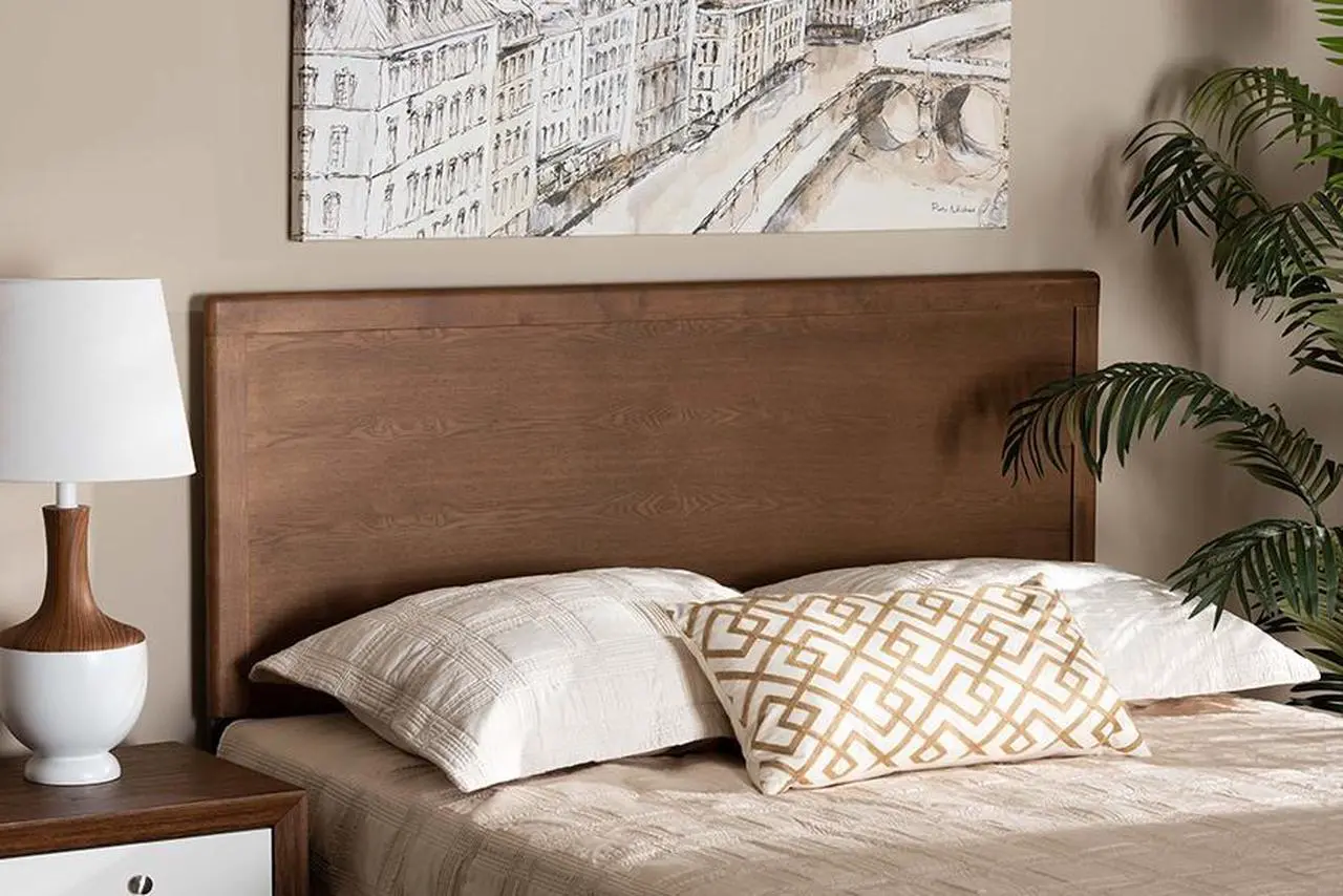 Alt view image 3 of 9 - Baxton Studio Alan Modern and Contemporary Transitional Ash Walnut Finished Wood King Size Headboard