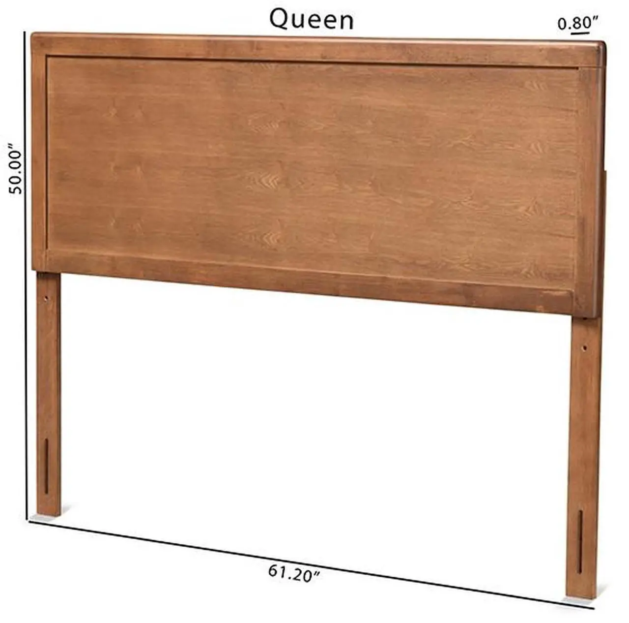 Alt view image 6 of 9 - Baxton Studio Alan Modern and Contemporary Transitional Ash Walnut Finished Wood King Size Headboard