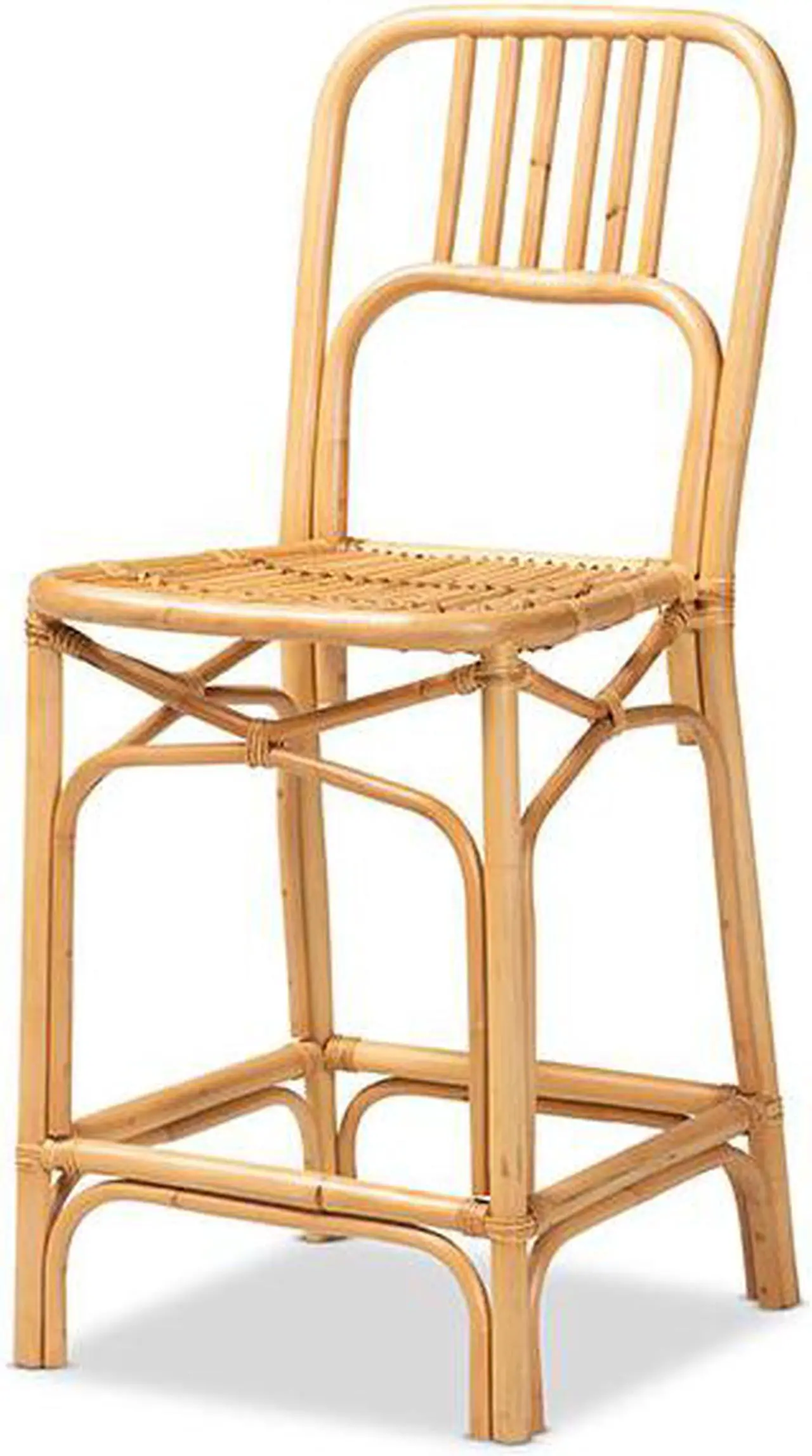 Main image of Baxton Studio Ivora Modern Bohemian Natural Brown Rattan Counter Stool