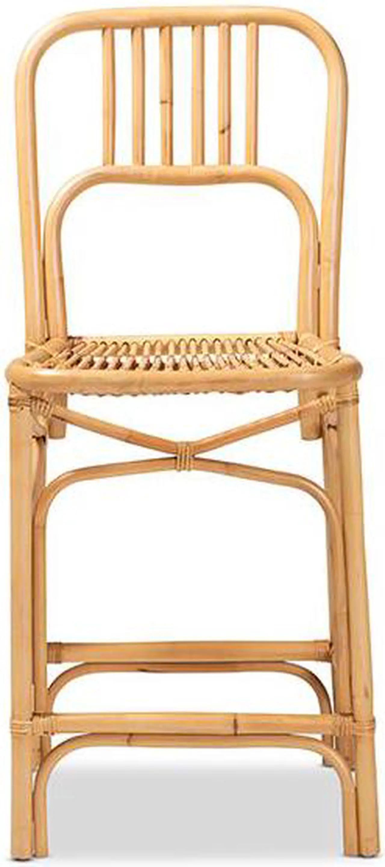 Alt view image 2 of 20 - Baxton Studio Ivora Modern Bohemian Natural Brown Rattan Counter Stool