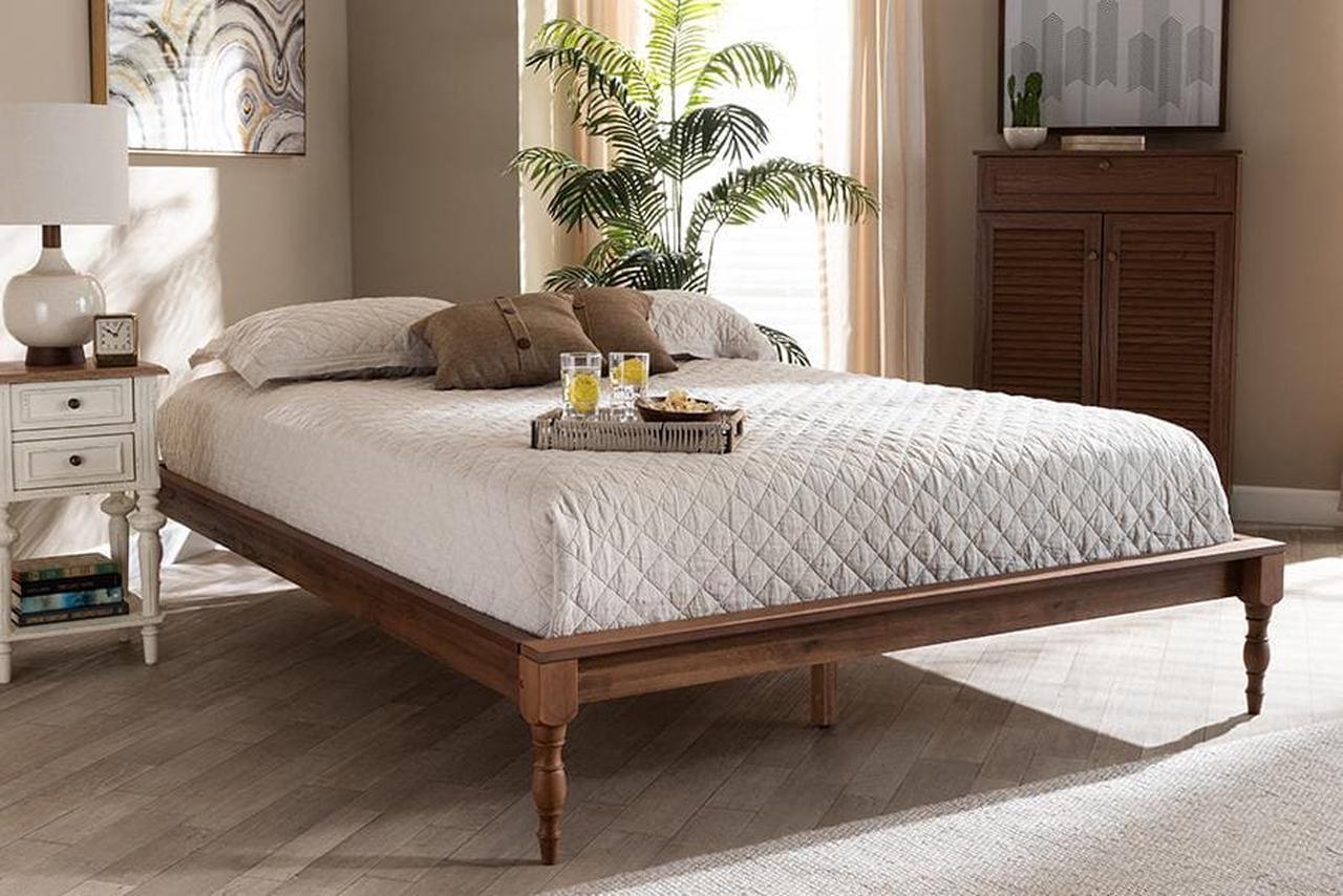 Alt view image 8 of 9 - Baxton Studio Romy Vintage French Inspired Ash Wanut Finished Queen Size Wood Bed Frame