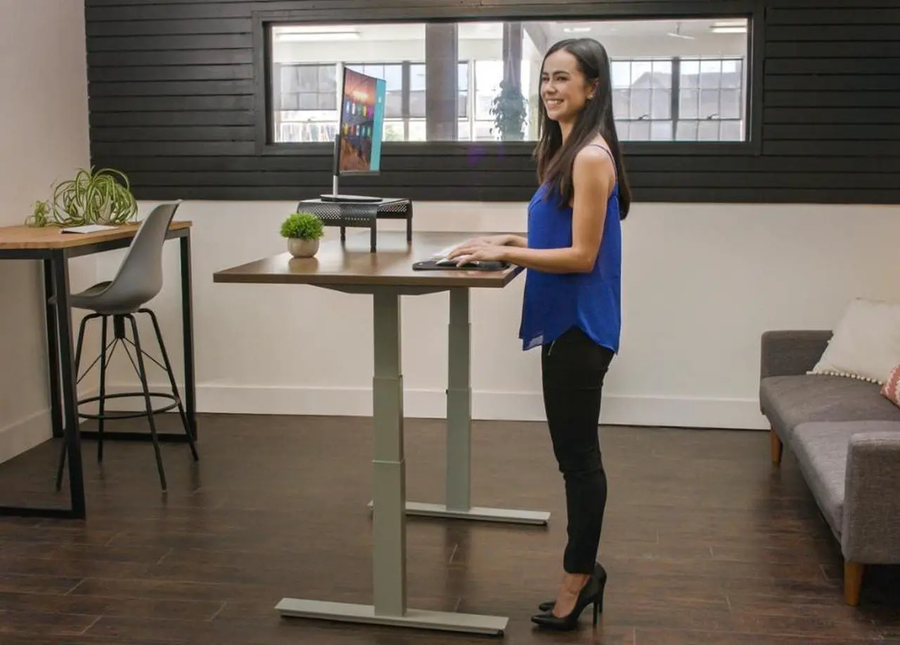 Alt view image 7 of 7 - QualGear Smart Standing Desk - Mobile App Control, Black