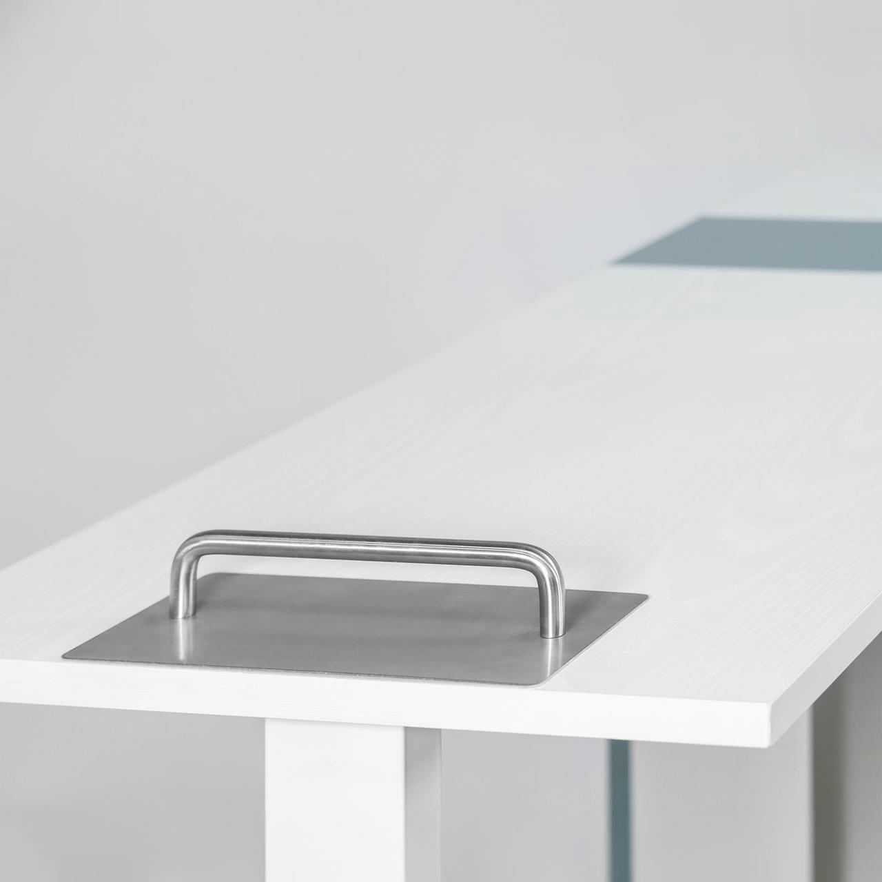 Alt view image 4 of 7 - Taylor Manicure Table Nail Desk, Versatile Foldable Station, Adjustable Length with Storage Cabinet for Salon Home Studio, White/Grey