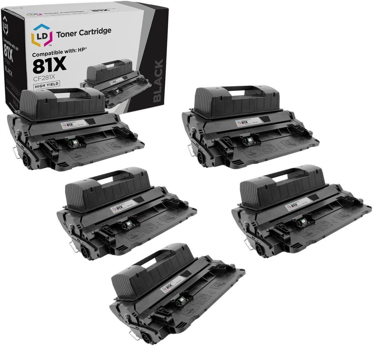 Main image of LD Products Compatible Toner Cartridge Replacement for HP 81X CF281X High Yield Black (5-Pack)