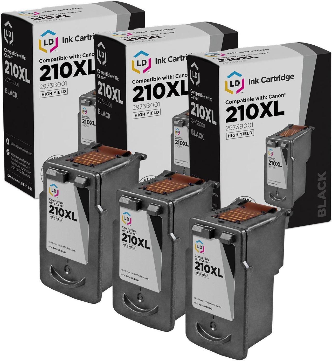 Main image of LD Products Remanufactured Ink Cartridge Replacement for Canon PG-210XL 2973B001 High Yield (Black, 2-Pack)