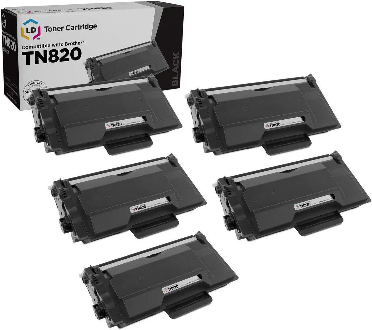 Main image of LD Products Compatible Toner Cartridge Replacement for Brother TN820 (Black, 5-Packs)