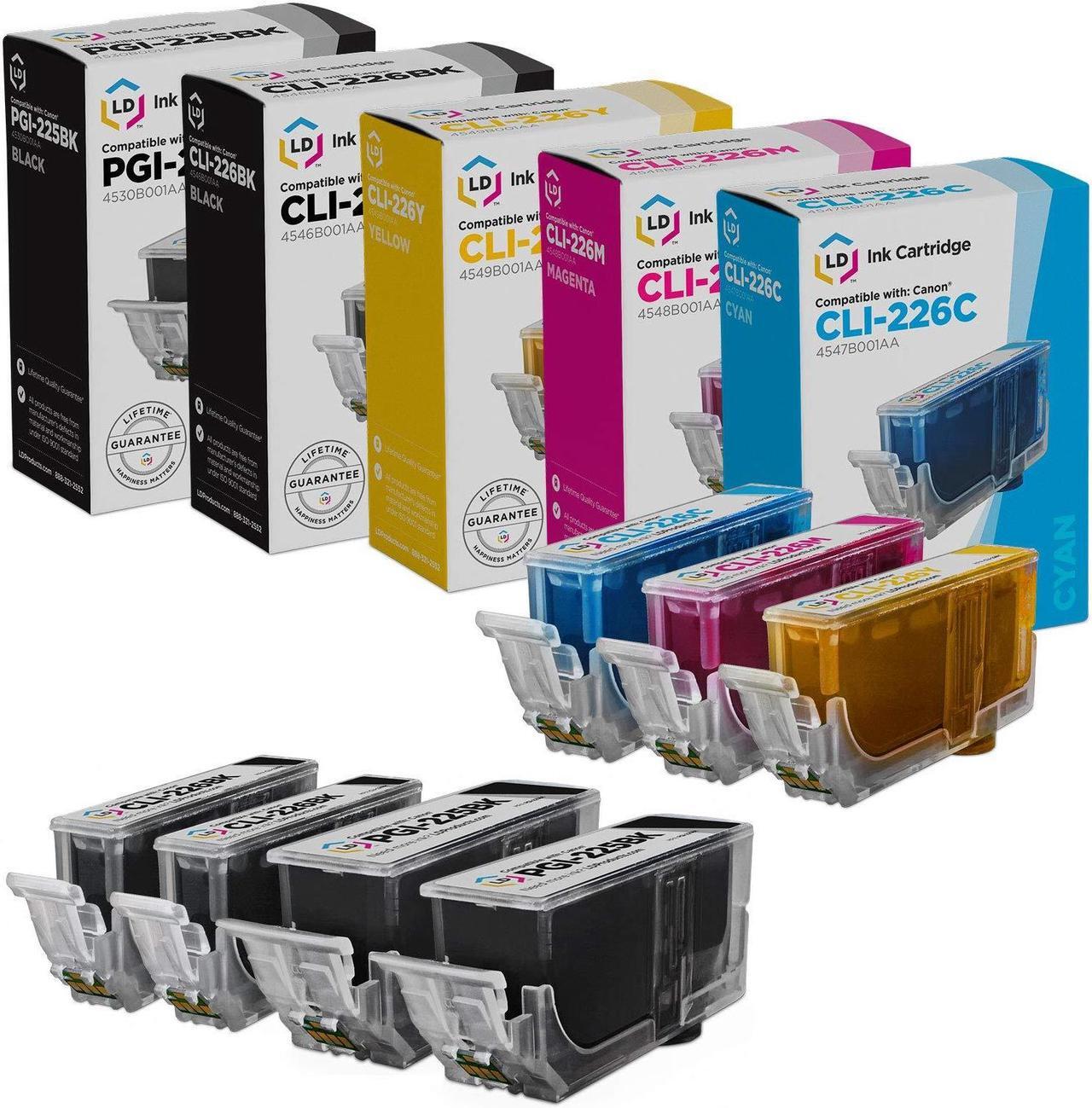 Main image of LD Compatible Ink Cartridge Replacements for Canon PGI-225 & CLI-226 (2 Pigment Black, 2 Dye Black, 1 Cyan, 1 Magenta, 1 Yellow, 7-Pack) Compatible with Pixma iP4820 iP4920 MG5120 MG5320 MG8 and more