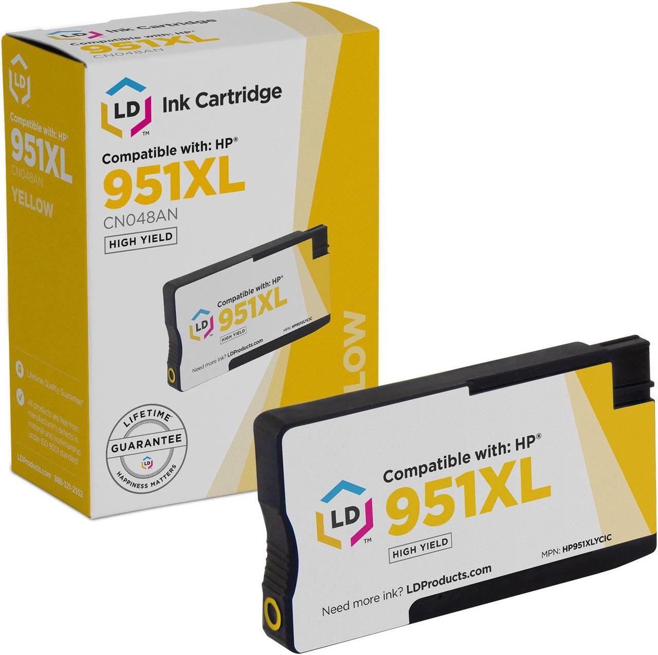 Main image of LD Products Compatible Ink Cartridge Replacement for HP 951XL CN048AN High Yield (Yellow) for use in OfficeJet 8600 | Pro: 251dw, 276dw MFP, 8100, 8600, 8600 Plus, 8600 Premium, 8610, 8615, 8616, 8620