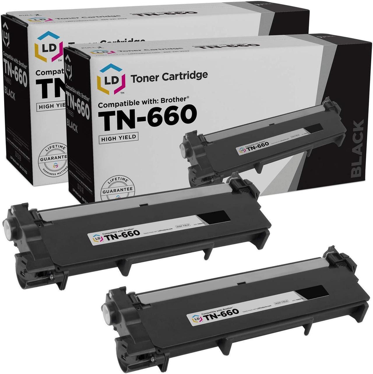 Main image of LD Products Compatible Toner Cartridge Replacement for Brother TN660 TN-660 TN 660 High Yield Black 2-Pack for DCP, HL, and MFC Series Printers