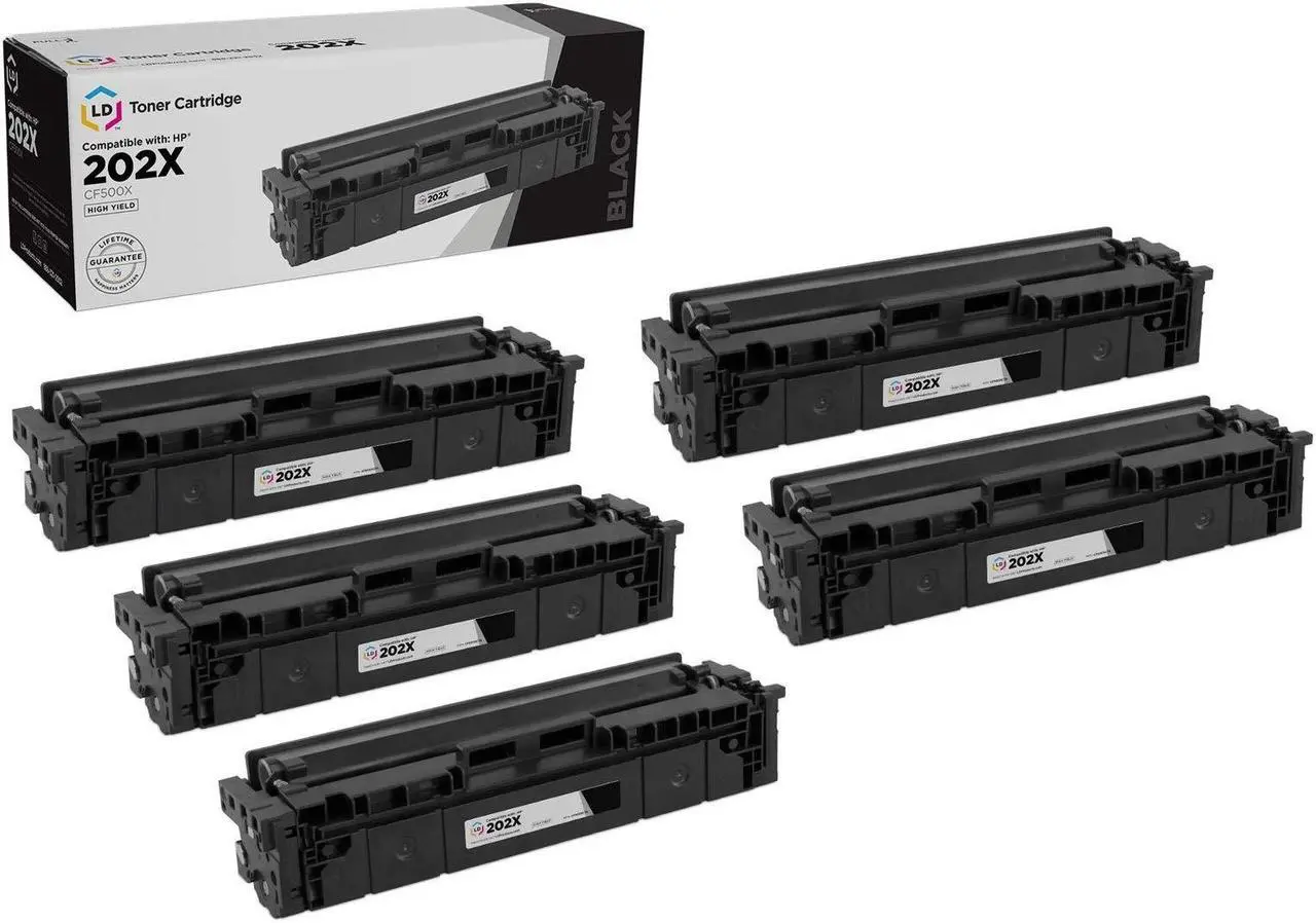 Main image of LD Products Compatible Toner Cartridge Replacement for HP 202X High Yield (5 Pack, Black)
