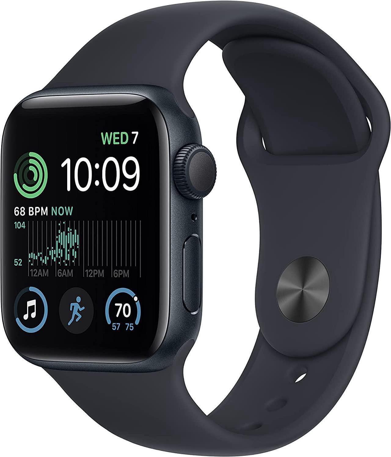 Main image of Apple Watch SE (2nd Gen) [GPS + Cellular 40mm] Smart Watch w/Midnight Aluminum Case & Midnight Sport Band - S/M.