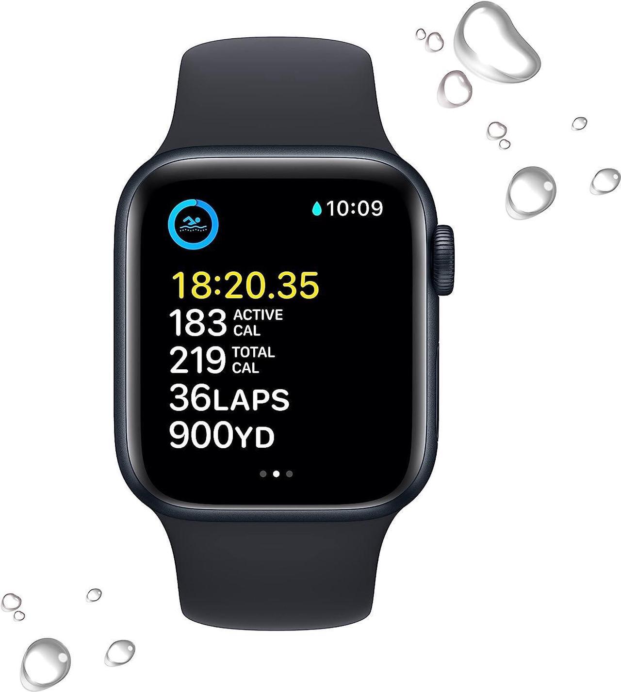 Alt view image 2 of 2 - Apple Watch SE (2nd Gen) [GPS + Cellular 40mm] Smart Watch w/Midnight Aluminum Case & Midnight Sport Band - S/M.