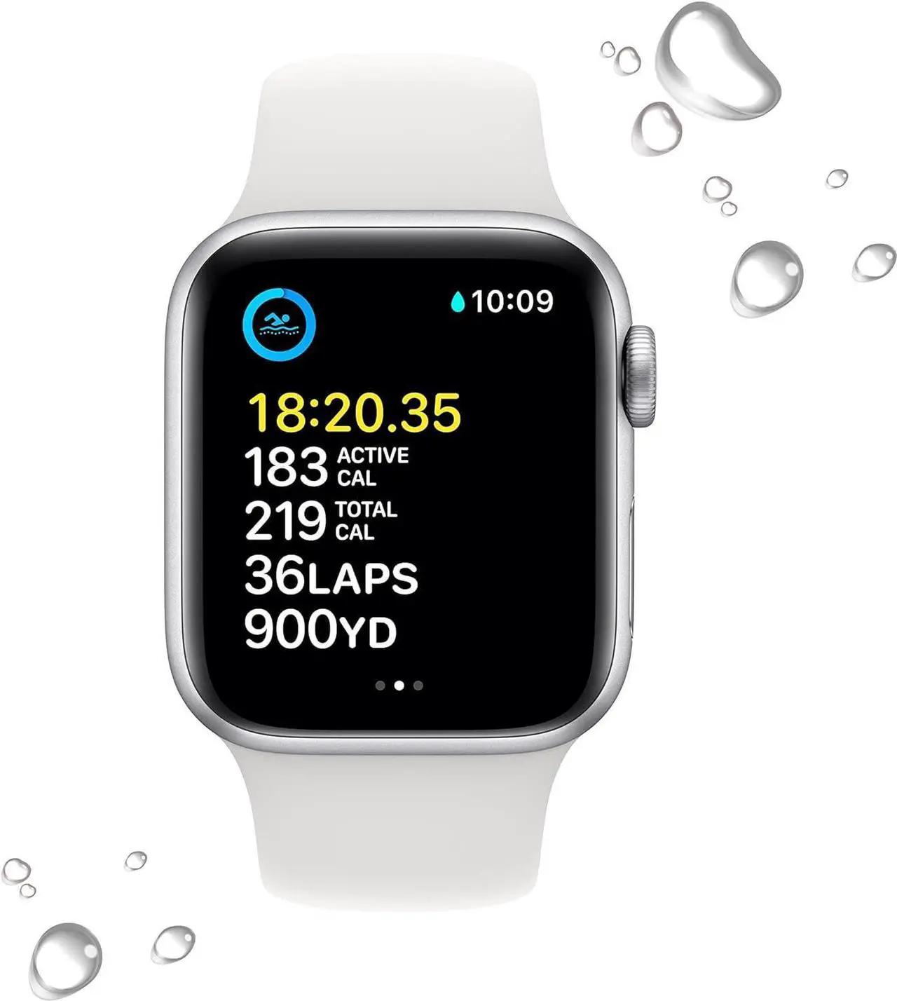 Alt view image 2 of 2 - Apple Watch SE (2nd Gen) [GPS + Cellular 40mm] Smart Watch w/Silver Aluminum Case & White Sport Band - M/L.