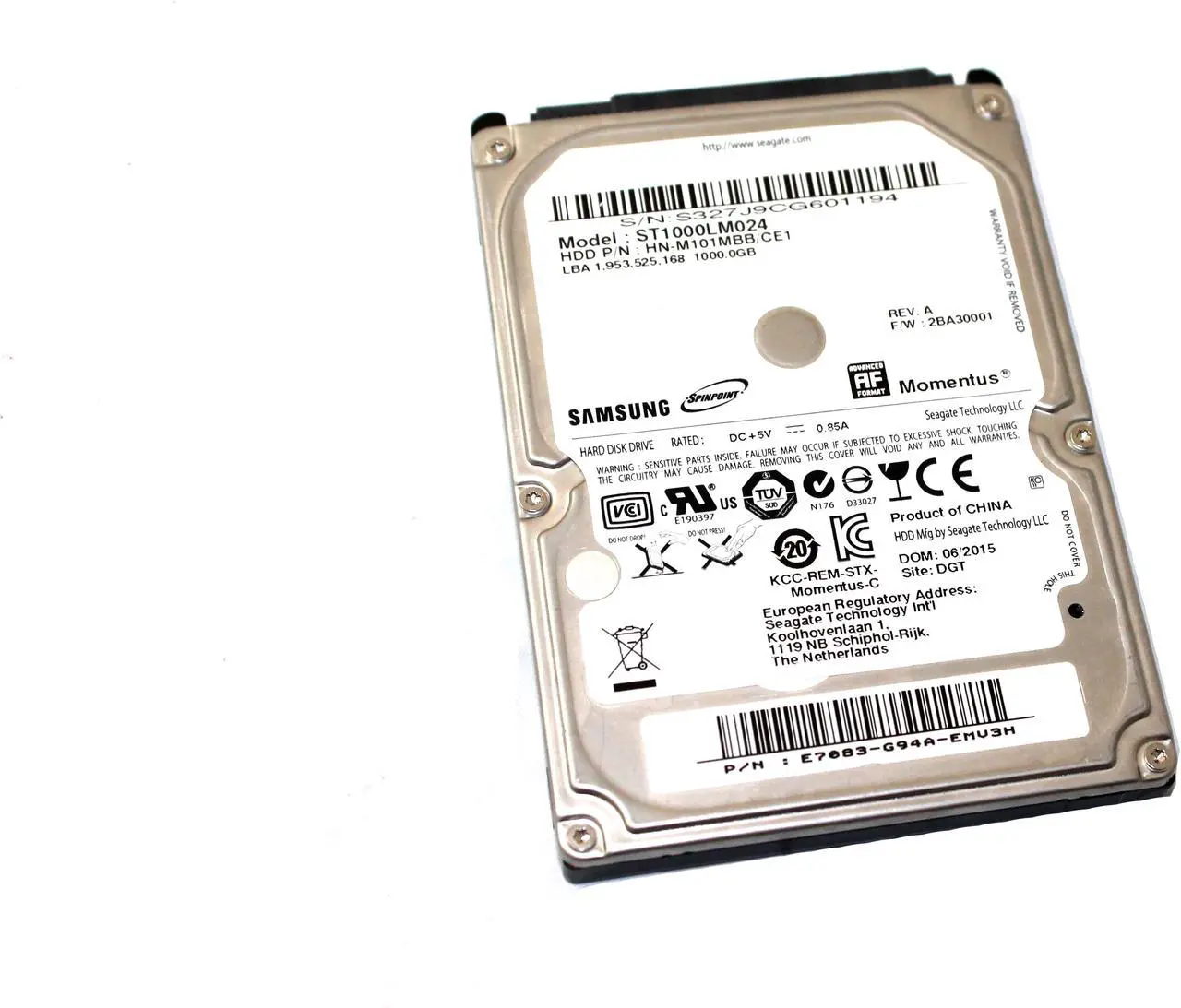 Main image of HN-M101MBB/CE1 Samsung ST1000LM024 OEM 1TB SATA 5400RPM HDD