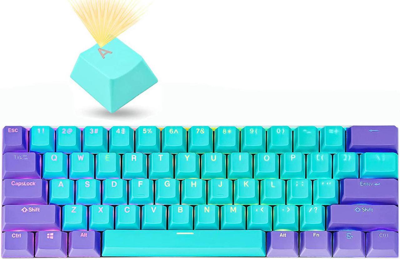 GTSP Backlit Keycaps for 60 Percent Keyboard, RK61 PBT Keycaps OEM Profile with Key Puller for Cherry MX Gateron Kailh Switches GK61 Gaming Switches (Zilian-2)