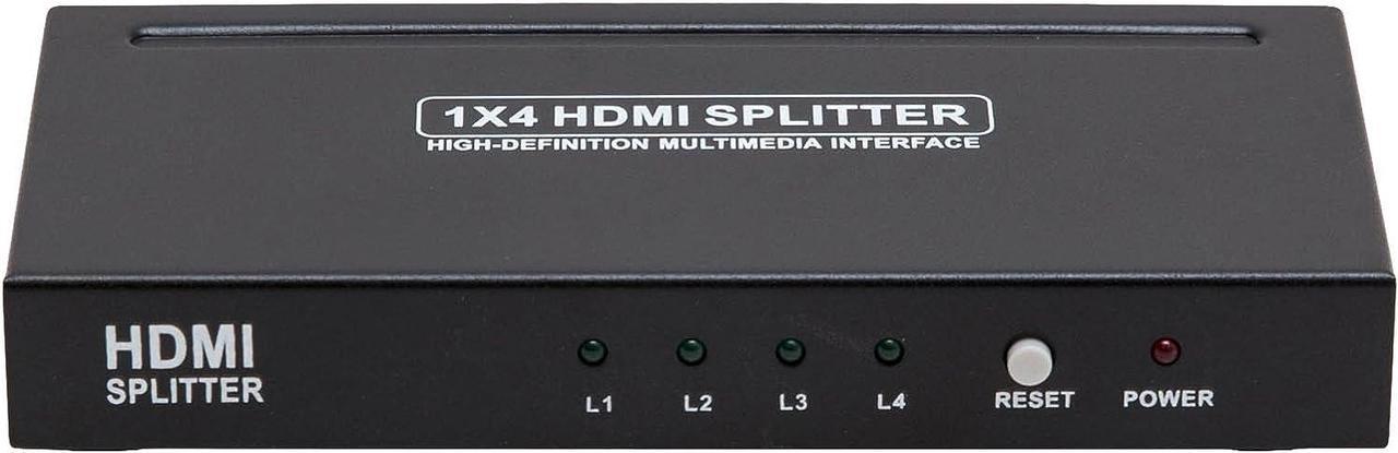 1 Input to 4 Output - 4 Ports HDMI Powered Splitter Ver 1.3 Certified for Full HD 1080P and 3D Support One Input to Four Outputs Deep Color Audio Real HDMI