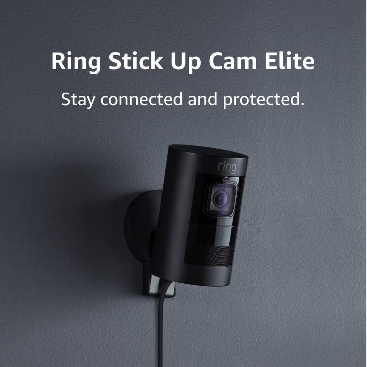 Main image of Ring Stick Up Cam Elite, Power over Ethernet HD Security Camera with Two-Way Talk, Night Vision, Works with Alexa - Black