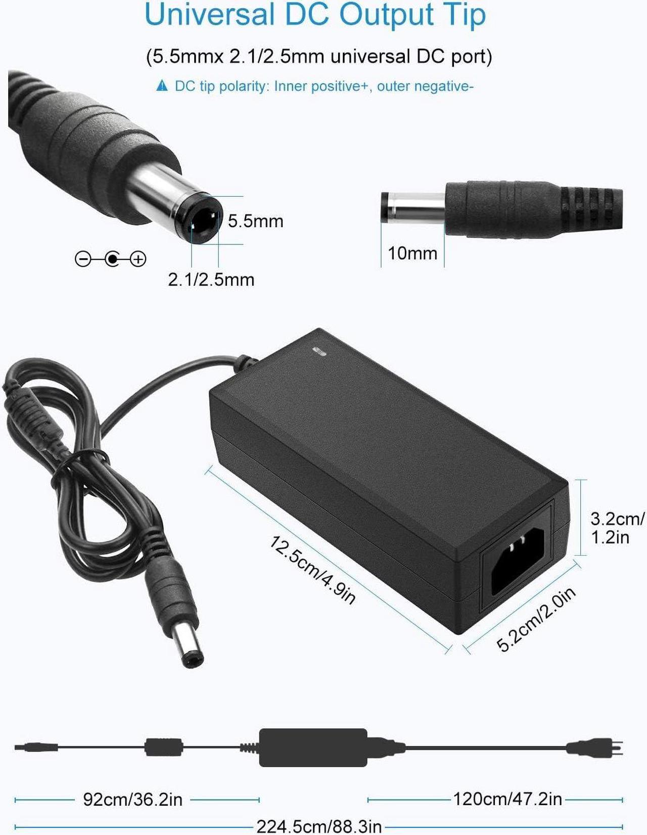 Alt view image 2 of 7 - ALITOVE 24V DC Power Supply 2A 48W AC/DC Adapter 100~240V AC to DC 24 Volt 2 Amp Converter 24 vdc 2000mA 1.8A 1.5A 1.3A 1.2A with 5.5mmx 2.5mm 2.1mm Plug for LED Strip Light CCTV Camera DC Pump Fan