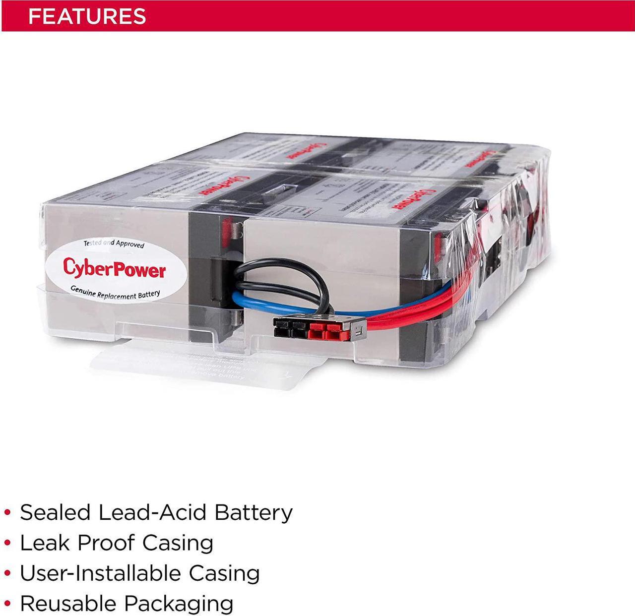 Alt view image 2 of 3 - CyberPower RB1290X4F UPS Replacement Battery Cartridge, 12V/9Ah