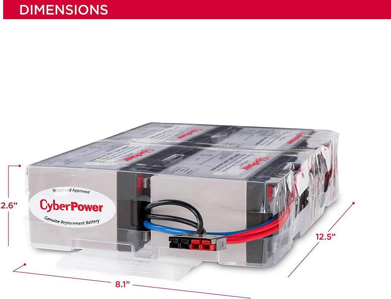 Alt view image 3 of 3 - CyberPower RB1290X4F UPS Replacement Battery Cartridge, 12V/9Ah