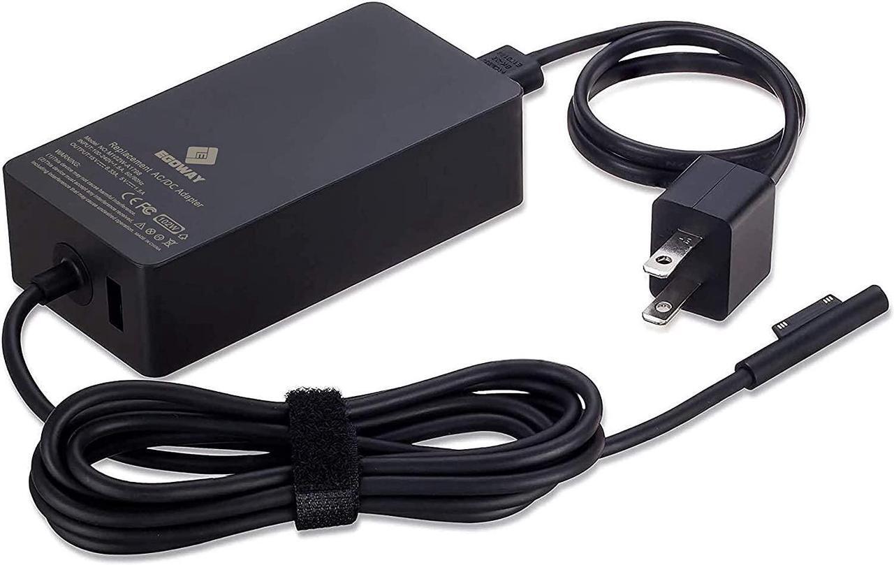 Main image of 102W 15V 6.33A Power Adapter Charger Compatible with Surface Book 2 1, Surface Laptop 3 2 1, Surface Pro X Pro 7 Pro 6 Pro 5 Pro 4 Pro 3 and Surface Go with Additional USB Port and 6ft Power Cord