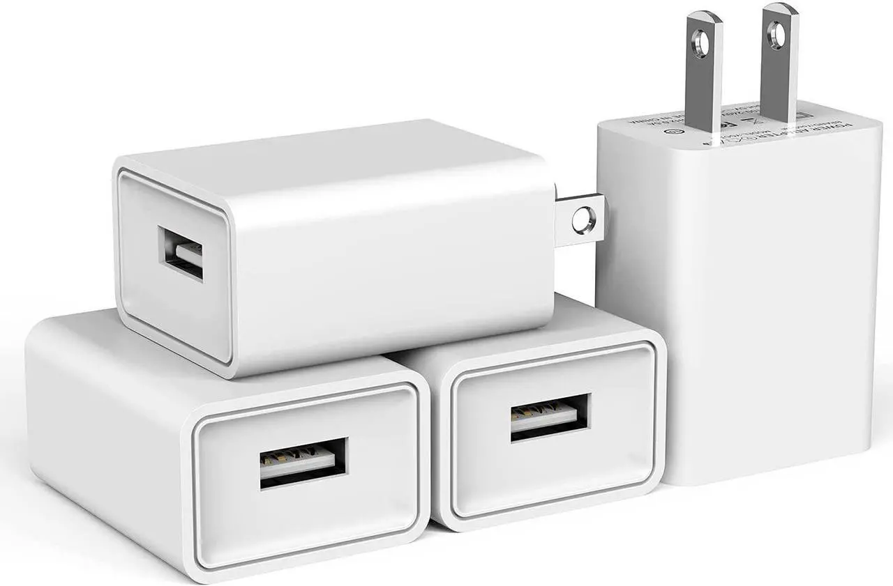 Main image of 4-Pack USB Wall Charger USB Wall Plug 5V 2.1A AC Power Adapter Compatible with Smart Phones Smart Watches Small Game Consoles Cameras Audio Equipment and More Electronics Products
