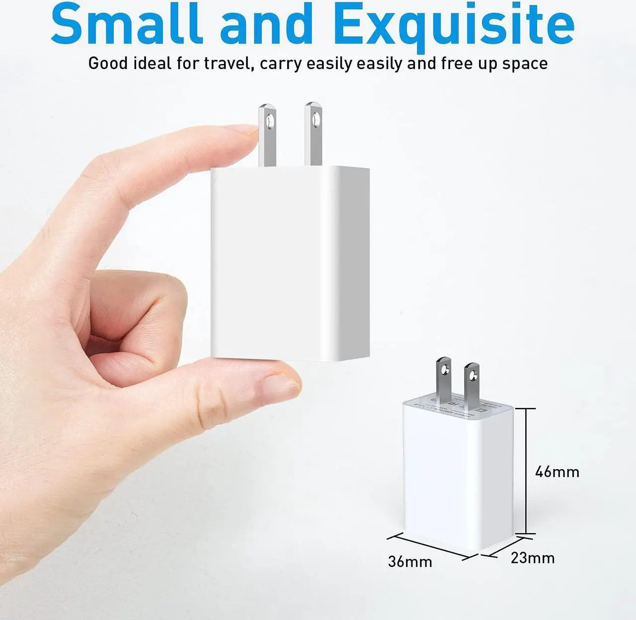 Alt view image 2 of 7 - 4-Pack USB Wall Charger USB Wall Plug 5V 2.1A AC Power Adapter Compatible with Smart Phones Smart Watches Small Game Consoles Cameras Audio Equipment and More Electronics Products
