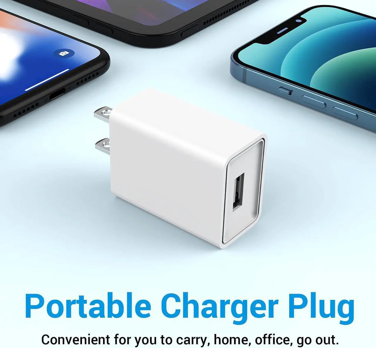 Alt view image 4 of 7 - 4-Pack USB Wall Charger USB Wall Plug 5V 2.1A AC Power Adapter Compatible with Smart Phones Smart Watches Small Game Consoles Cameras Audio Equipment and More Electronics Products