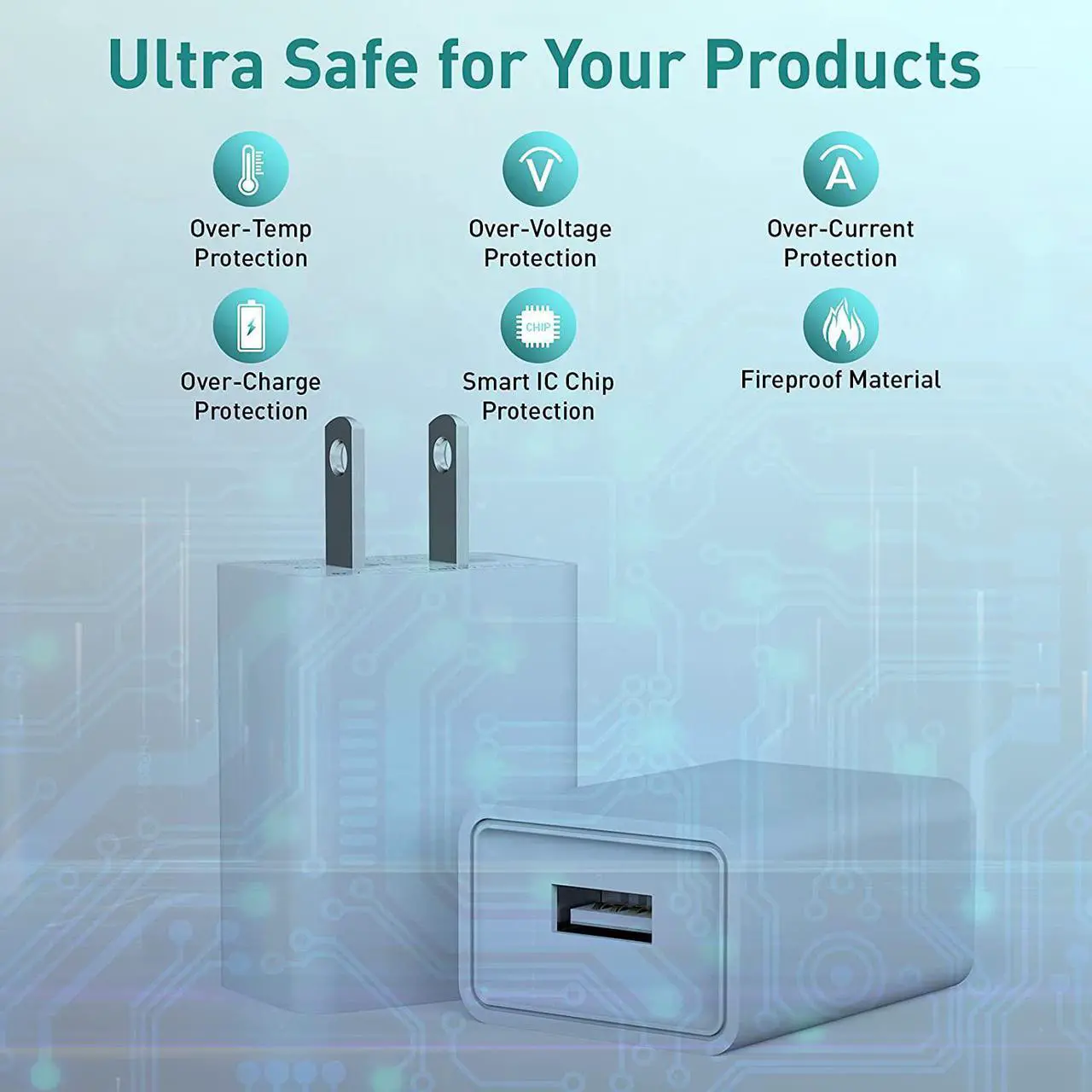 Alt view image 5 of 7 - 4-Pack USB Wall Charger USB Wall Plug 5V 2.1A AC Power Adapter Compatible with Smart Phones Smart Watches Small Game Consoles Cameras Audio Equipment and More Electronics Products