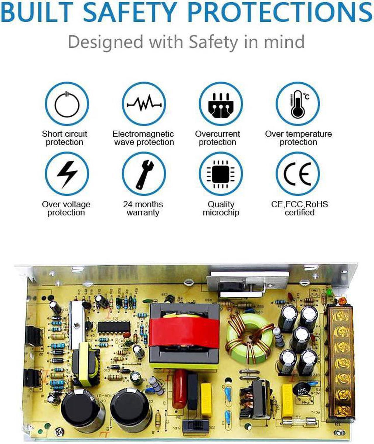 Alt view image 3 of 7 - SHNITPWR 24V 5A 120W Switching Power Supply Adapter Transformer AC 110V 220V to DC 24 Volt 5amp 4.5A 4A 3.5A 3A 2A 1A Converter LED Driver 2 Channels for LED Lighting Projects 3D Printer CCTV Camera