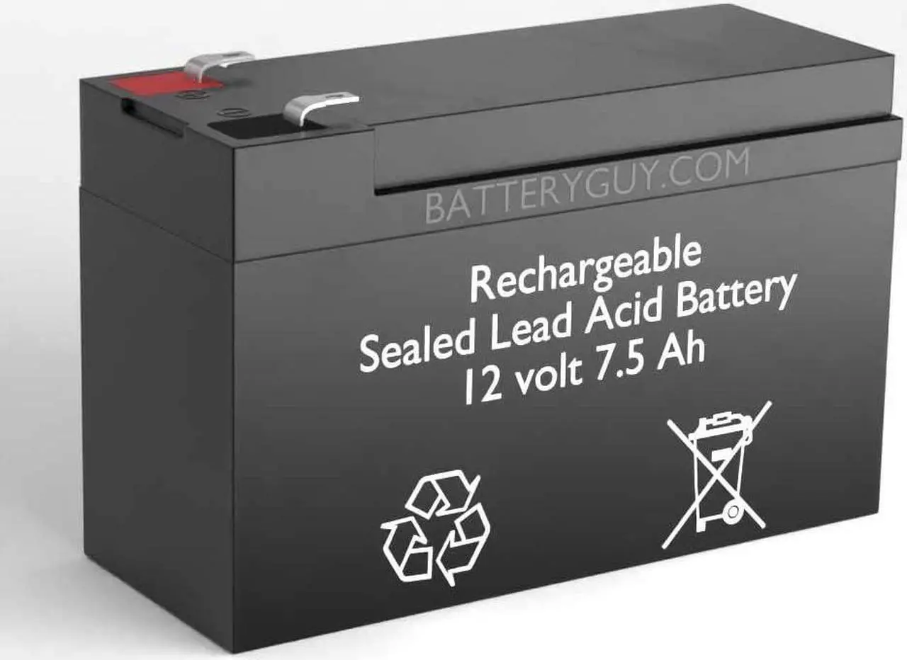 Alt view image 2 of 7 - BatteryGuy PW9120-700 MFD Replacement 12V 7.5Ah SLA Batteries - Battery Guy Brand Equivalent (Rechargeable, High Rate) - Qty of 2
