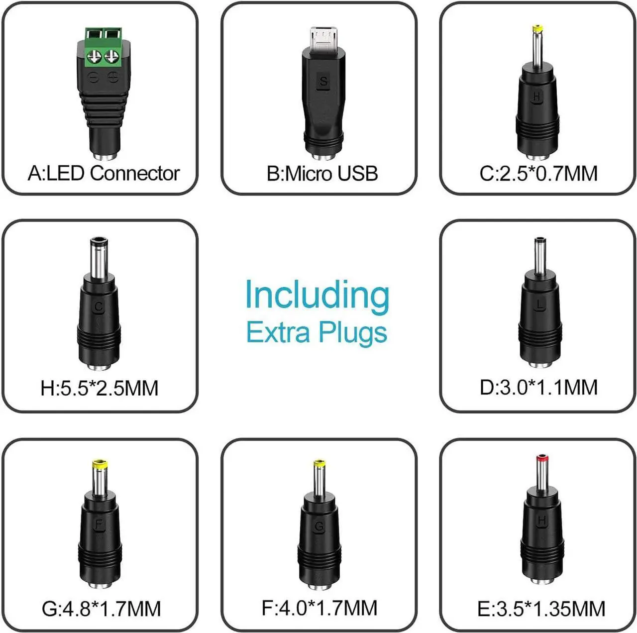 Alt view image 6 of 7 - UL Listed GOOKYO 5V 4A Power Supply 5VDC 4000mA Wall Charger Multi Tip Switching Replacement AC Adapter Fit for Jetson Nano,Atomic Pi,USB Hub,3D Printer,Pi 3/4 and More DC 5v Devices Power Supply - OEM