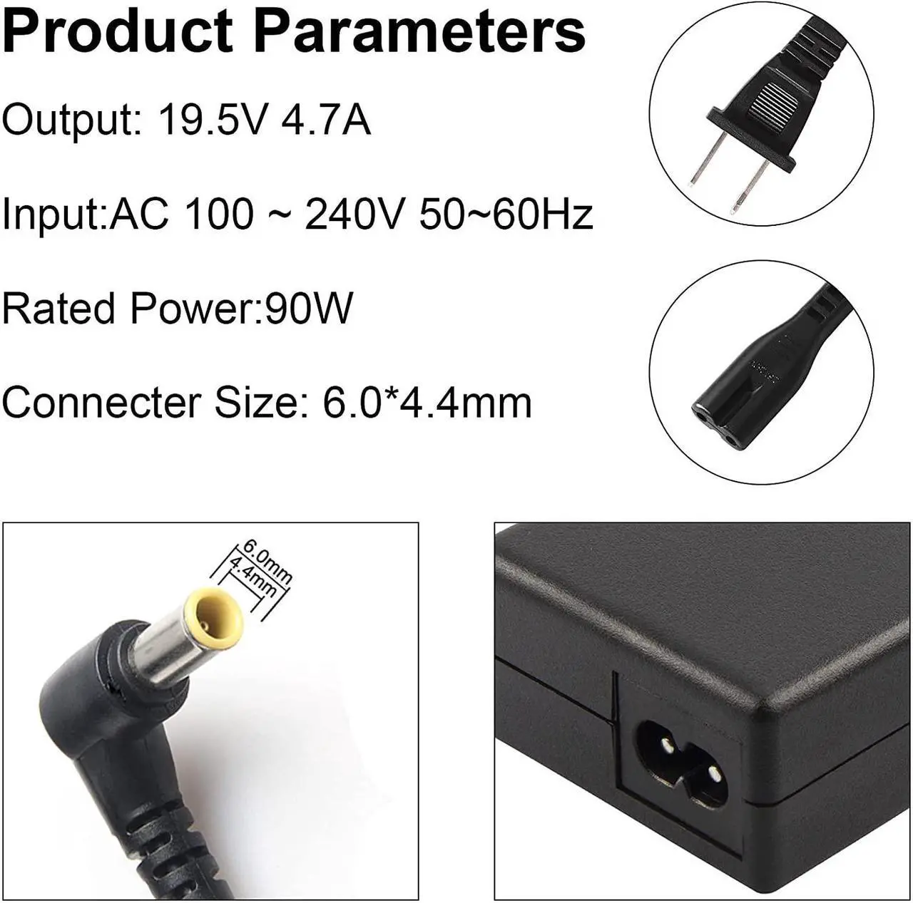 Alt view image 2 of 6 - Futurebatt 19.5V 4.7A 90W Laptop Power Supply AC Adapter Charger for Sony Vaio Series Laptop PCG-71912L PCG-21313L PCG-31311L PCG-31112L. etc.