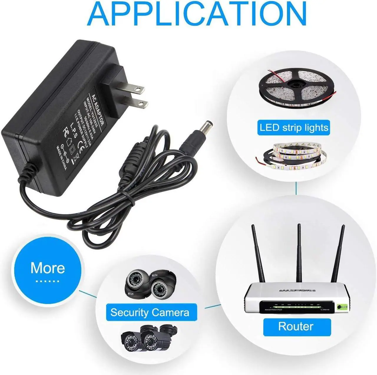 Alt view image 6 of 6 - AC DC 12V 3.5A Power Supply Adapter 12 Volt 3.5 Amp 42W 5.5mm x 2.5mm Transformer 3500mA Charger Replacement for Netgear Nighthawk Router R6700 N600 C700 N750 Power Cord
