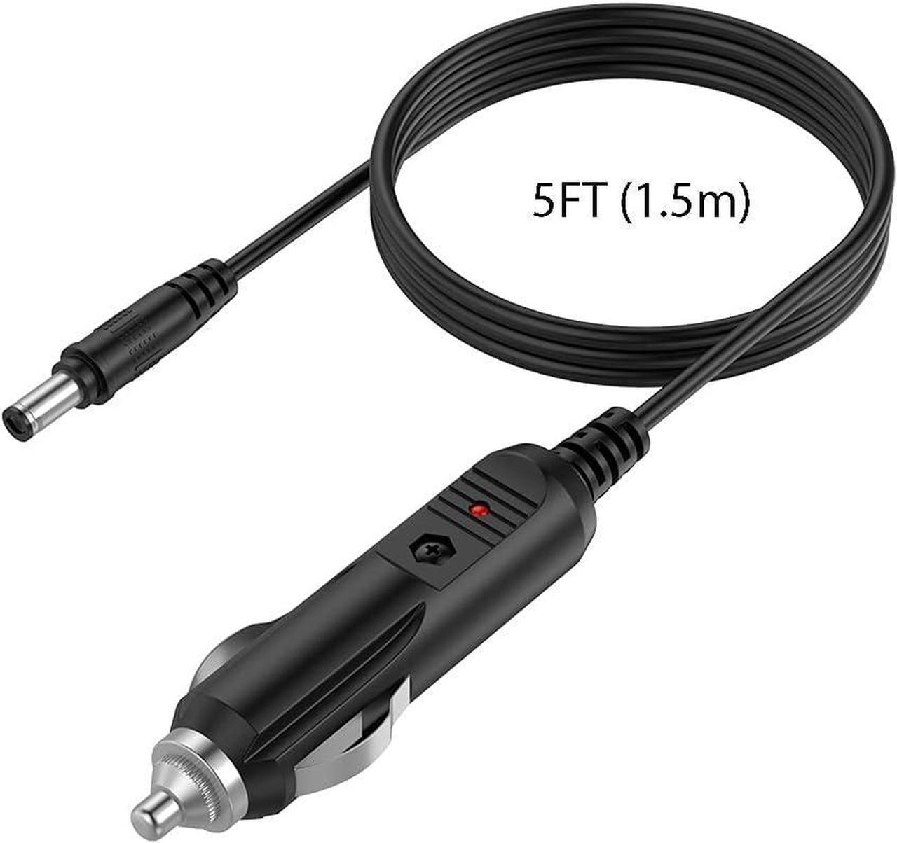 Alt view image 6 of 7 - LIANSUM DC 12V 2A Car Charger Universal Power Cord 5.5x2.1mm to Cigarette Lighter with 8 Connector for DVD Player, GPS, Bluetooth Speakers, Breast Pump, label maker, Camera, router, CD Player 5FTCable