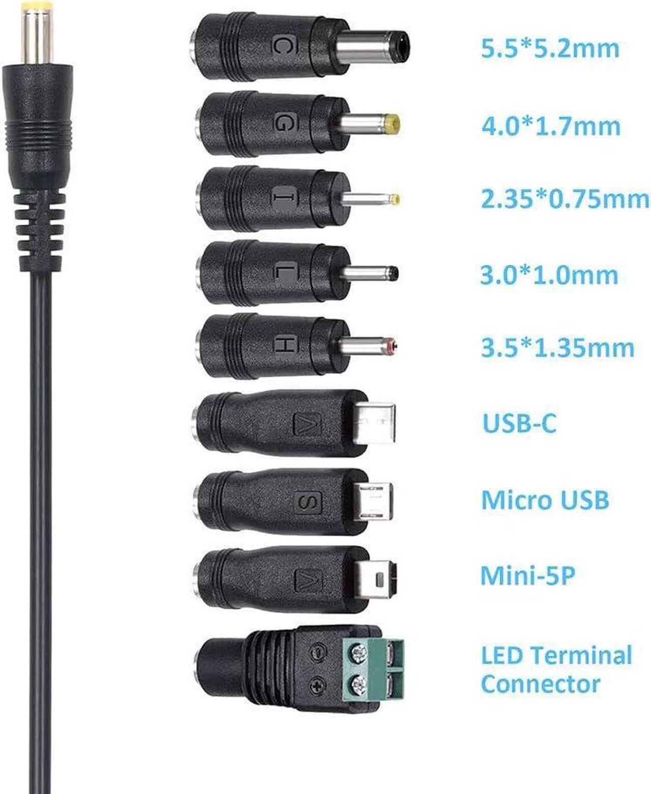 Alt view image 3 of 7 - POWSEED Universal AC Adapter 3V 4.5V 5V 6V 7.5V 9V 12V Power Supply Charger W/8 Adapter Plugs for Home Appliance, 3Amp Max