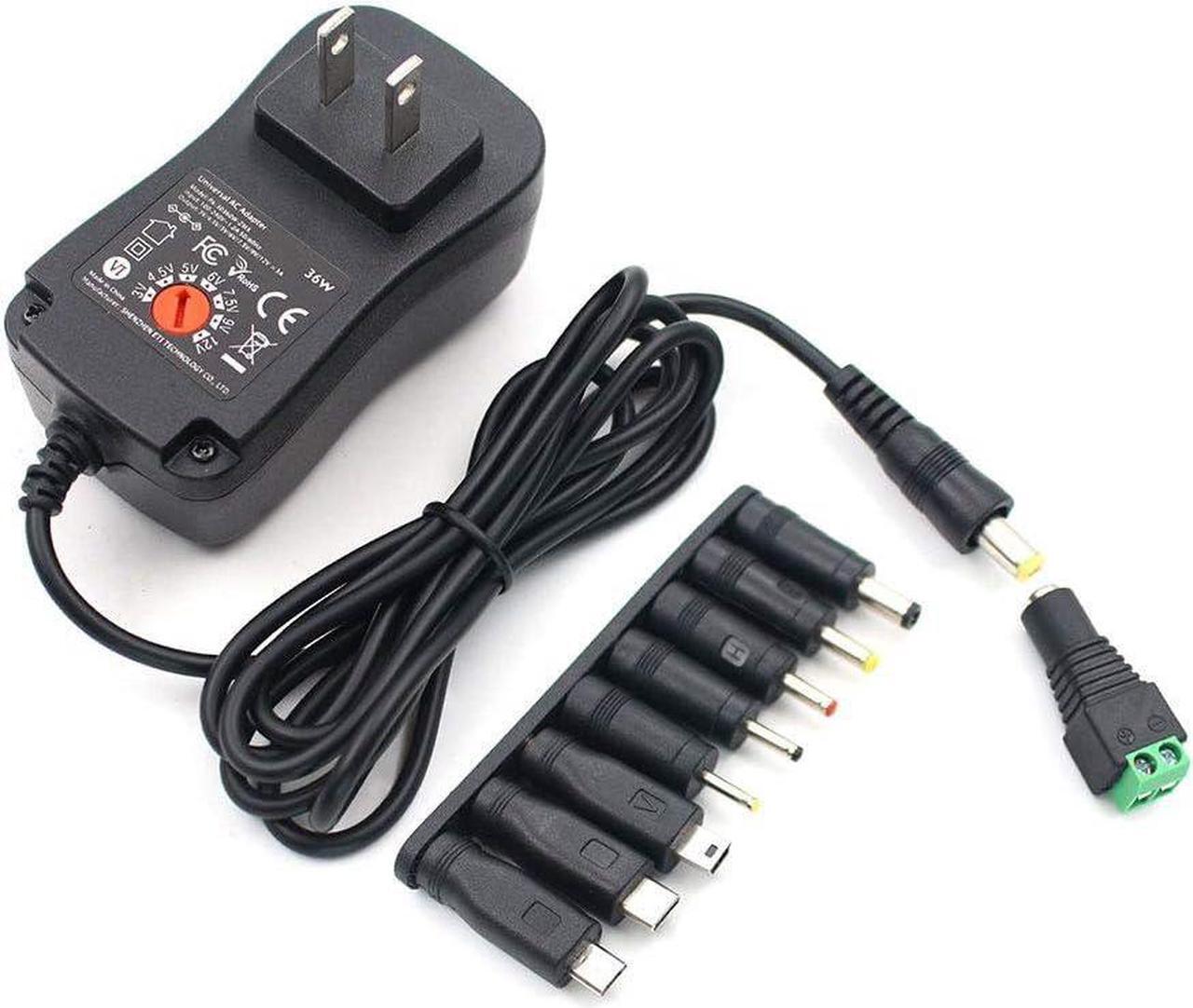 Alt view image 7 of 7 - POWSEED Universal AC Adapter 3V 4.5V 5V 6V 7.5V 9V 12V Power Supply Charger W/8 Adapter Plugs for Home Appliance, 3Amp Max
