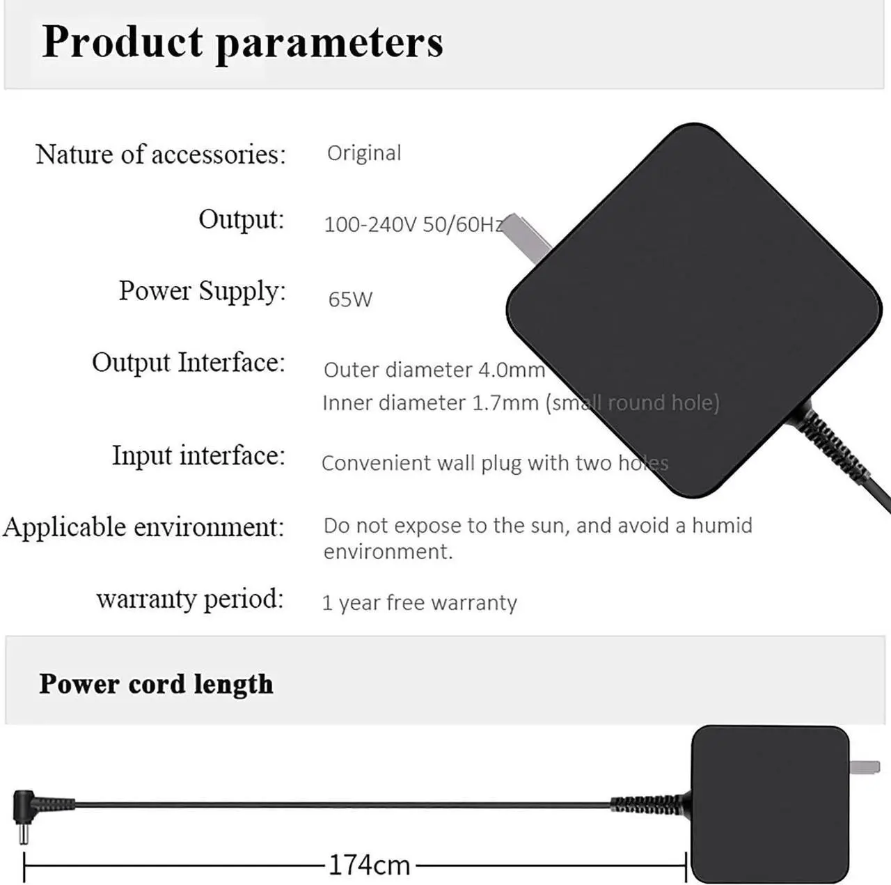 Alt view image 2 of 6 - 65W 45W AC Adapter Laptop Charger Replacement for Lenovo IdeaPad 3 5 110 310 320 330 330s S145 S340 Series Charger 110-15ISK 320-15ABR 320-15IAP 330-15IGM 330S-15IBK S340-15IWL 1-14AST-05 Power Cord