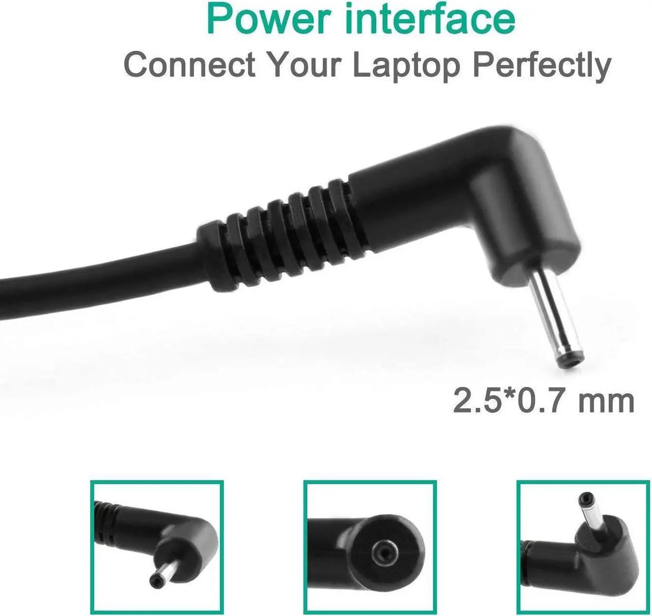 Alt view image 2 of 5 - 26W 12V 2.2A AC Adapter Charger Fit for Samsung Chromebook 3 XE500C13 XE501C13 XE500C12 PA-1250-98 PA-1250-96 W14-026N1A BA44-00322A PA3N40W AD-2612AUS Laptop Power Supply Cord