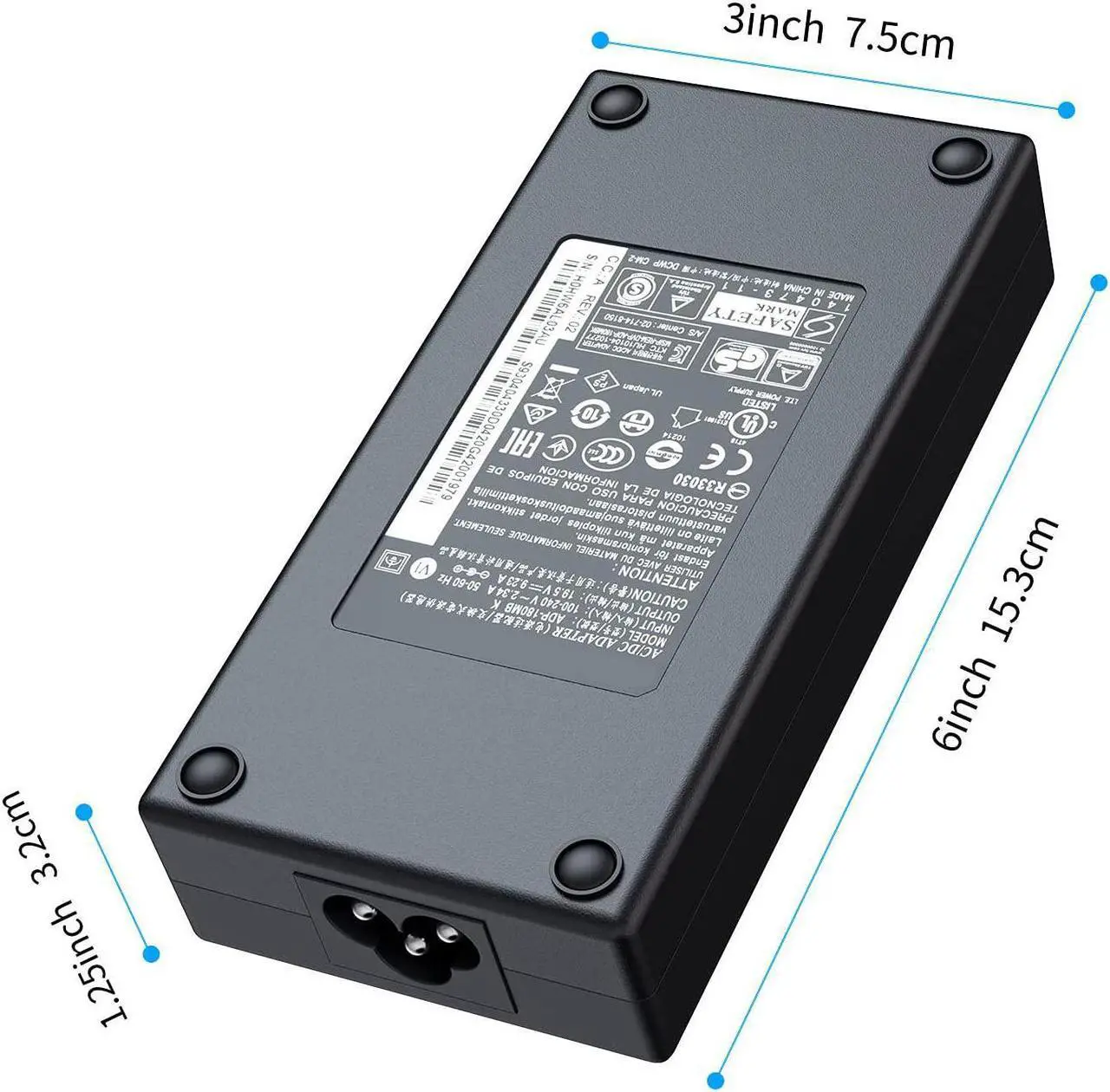 Alt view image 3 of 6 - 180W Charger for Acer Predator Helios 300 G3-571 G3-572 PH315-51 PH317-52 PH315-52 PH317-53 PH317-51 PT315-52 PH317-54 Laptop AC Adapter Power Supply