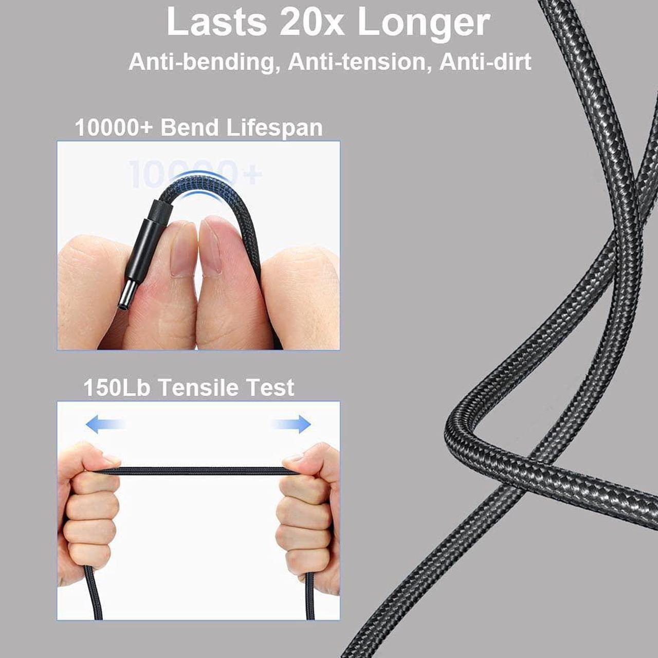 Alt view image 5 of 7 - USB C to 4.5mm Laptop Charging Cable Adapter Male Type C to Right Angle DC 4.5 x 3.0mm Converter 6.5ft 100W PD Power Charger Supply Extension Cord for Stream 11 13 14 15 Pavilion Spectre Chromebook HP